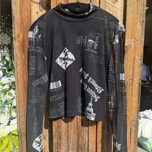 Black Graphic Long Sleeve Tee